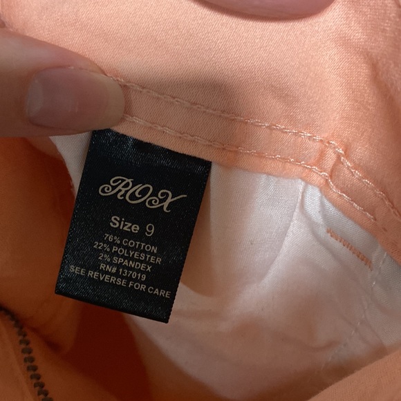 ROX Denim Stretch 2.5 INCH SHORT sz9 Bright Coral 🪸 Peach very Stretch blend - Picture 12 of 13
